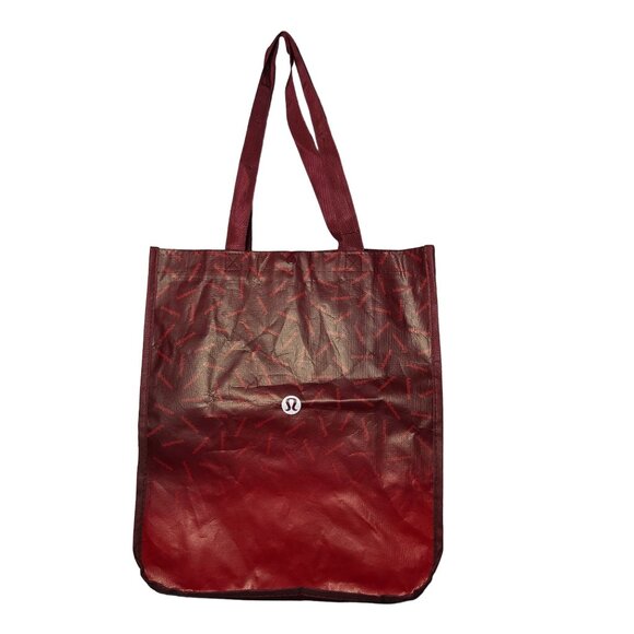 Lululemon Reusable Red Ombre Tote Bag Eco-Friendly Shopping Bag 16" - Picture 1 of 8